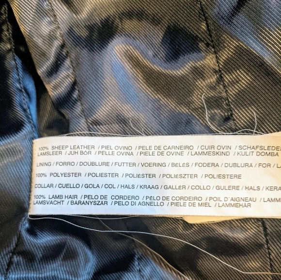 Badgley Mischka Shearling Leather Jacket in Black size XS - Picture 4 of 8